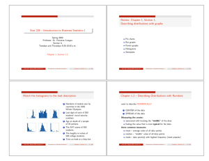 Review: Chapter 1, Section 1, Describing distributions with graphs