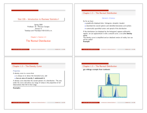 Chapter 1.3 – The Normal Distribution