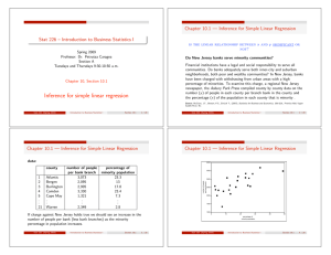 Chapter 10.1 — Inference for Simple Linear Regression