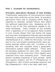 Part 1. Example for Geostatistics: Precision agriculture–Analysis of Soil fertility