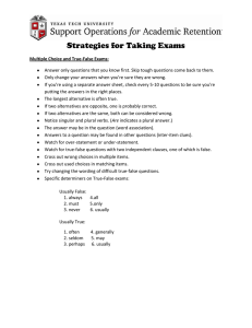 Strategies for Taking Exams
