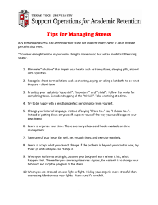 Tips for Managing Stress