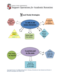 V isual Study Strategies To take in and review information: