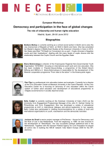 Democracy and participation in the face of global changes Biographies