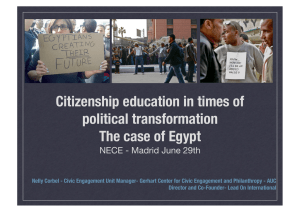 Citizenship education in times of political transformation The case of Egypt