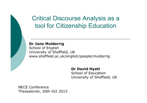 Critical Discourse Analysis as a tool for Citizenship Education