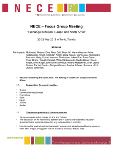 NECE – Focus Group Meeting “Exchange between Europe and North Africa“