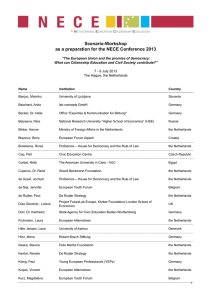 Scenario-Workshop as a preparation for the NECE Conference 2013