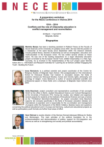 A preparatory workshop for the NECE Conference in Vienna 2014