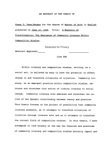 AN ABSTRACT OF THE THESIS OF presented on June 12, 1996.