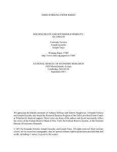 NBER WORKING PAPER SERIES HOUSING BUSTS AND HOUSEHOLD MOBILITY: AN UPDATE Fernando Ferreira