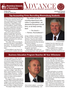Top Accounting Firms Recruiting Bloomsburg Students The caliber of the ac-