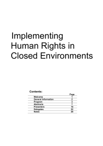 Implementing Human Rights in Closed Environments