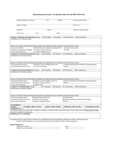 Bloomsburg University’s Evaluation Sheet for the PDE 430 Form  ________________________________________________________________________________________