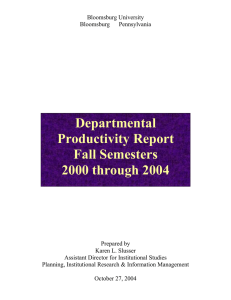 Departmental Productivity Report Fall Semesters 2000 through 2004