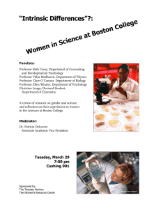 “Intrinsic Differences”?: Women in Science at Boston College