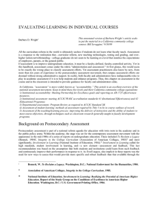 EVALUATING LEARNING IN INDIVIDUAL COURSES