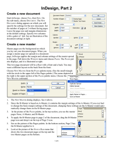 InDesign, Part 2 Create a new document