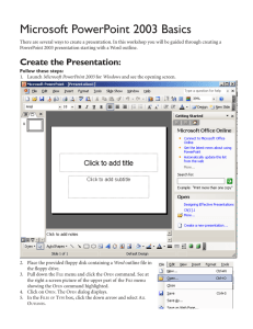 Microsoft PowerPoint 2003 Basics