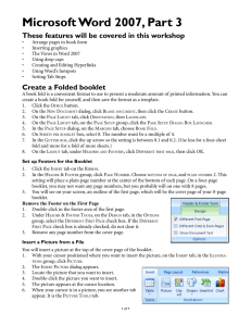 Microsoft Word 2007, Part 3