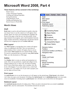 Microsoft Word 2008, Part 4