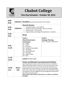 Chabot College Flex Day Schedule - October 30, 2012 8:00- Cafeteria  Breakfast