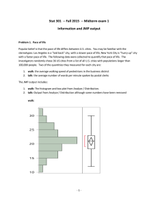 Stat 301  -- Fall 2015  -- Midterm exam... Information and JMP output