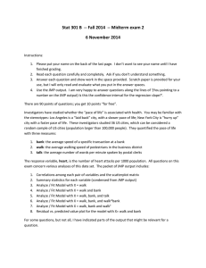 Stat 301 B  -- Fall 2014  -- Midterm... 6 November 2014