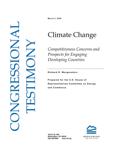 Climate Change Competitiveness Concerns and Prospects for Engaging