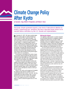 Climate Change Policy After Kyoto