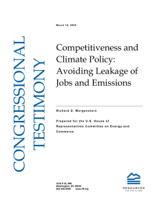 Competitiveness and Climate Policy: Avoiding Leakage of Jobs and Emissions