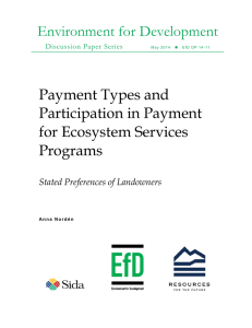 Environment for Development Payment Types and Participation in Payment for Ecosystem Services