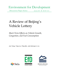 Environment for Development A Review of Beijing’s Vehicle Lottery