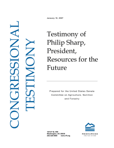 Testimony of Philip Sharp, President,