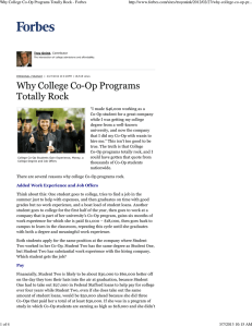Why College Co-Op Programs Totally Rock - Forbes
