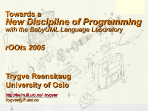 New Discipline of Programming rOOts 2005 Towards a Trygve Reenskaug