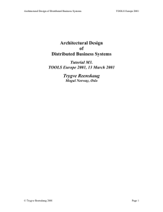 Architectural Design of Distributed Business Systems Trygve Reenskaug