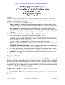 Modeling Systems in UML 2.0 A Proposal for a Clarified Collaboration