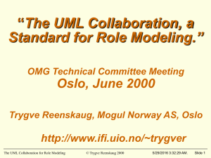 The UML Collaboration, a Standard for Role Modeling.” Oslo, June 2000
