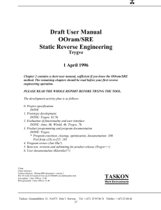 Draft User Manual OOram/SRE Static Reverse Engineering Trygve