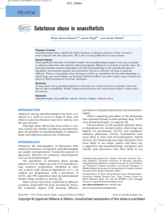 Substance abuse in anaesthetists  C O