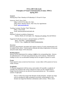 SYLLABUS (Revised) Principles of Visual Communication (Comm. 3550-2) Spring 2013