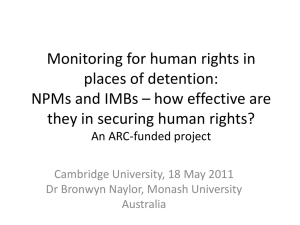 Monitoring for human rights in places of detention: