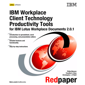 IBM Workplace Client Technology Productivity Tools for IBM Lotus Workplace Documents 2.0.1