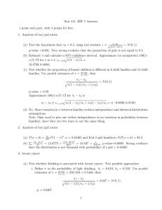 Stat 511, HW 7 Answers 1. Analysis of boy/girl ratios √
