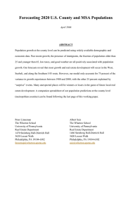 Forecasting 2020 U.S. County and MSA Populations