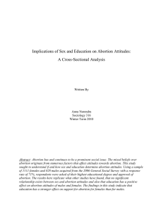 Implications of Sex and Education on Abortion Attitudes: A Cross-Sectional Analysis