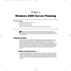 Windows 2000 Server Planning Chapter 1