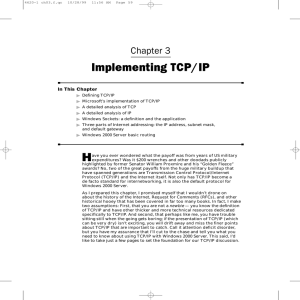 Implementing TCP/IP Chapter 3 In This Chapter