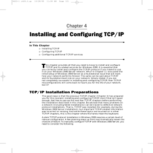 T Installing and Configuring TCP/IP Chapter 4